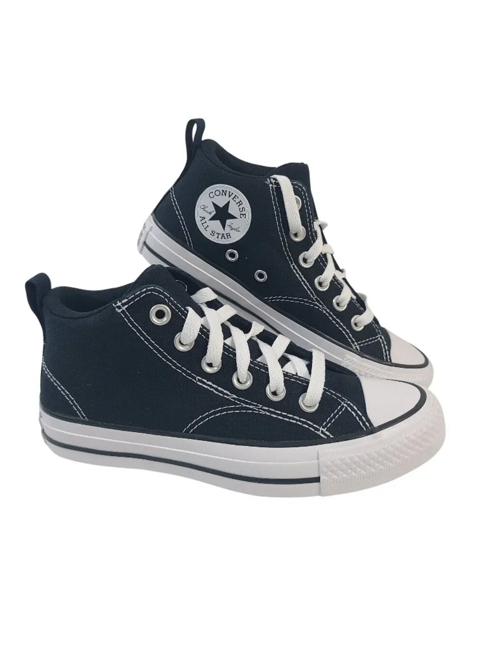Converse Kids Chuck Taylor All Star Malden Street Mid Sneakers Black/White Sz 4